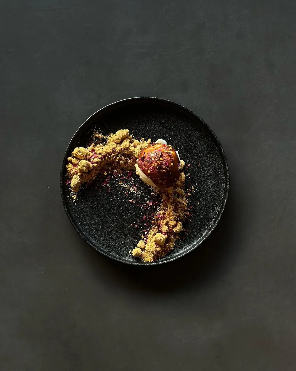 Eddy + Wolff’s infamous Soy Sauce Ice Cream: a unique, 100% Gluten-Free treat with a vegan version for our plant-based diners.